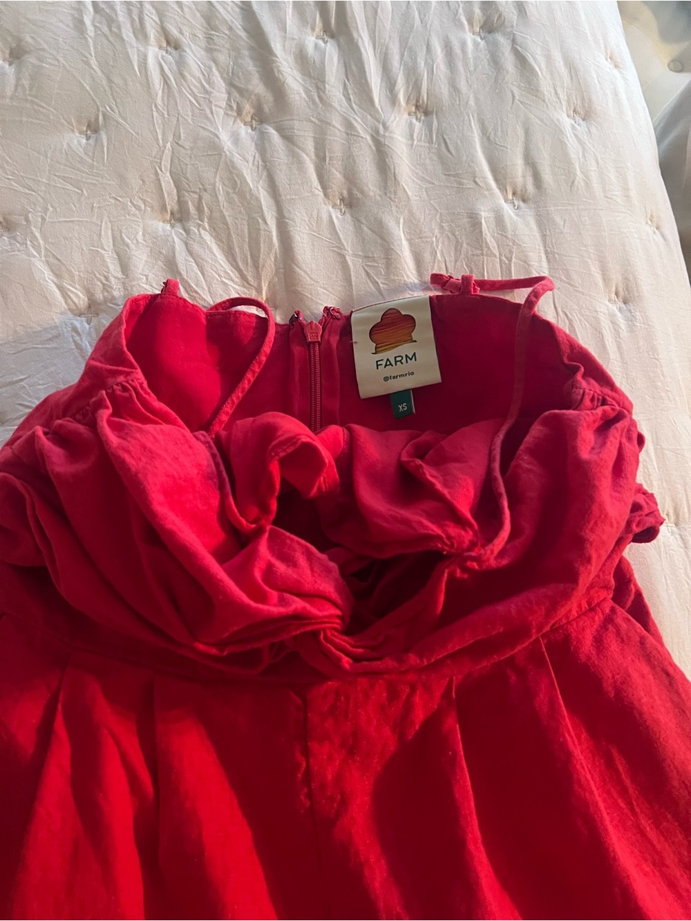 FARM Rio Bright Red jumpsuit - Picture 3 of 4